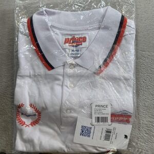 Prince x Happy Dad Polo Shirt Mens XL White Tipped Collar Tennis Nelk‎ Boys NEW